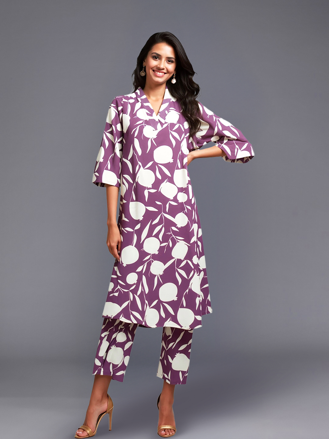 Picture of Bold and Beautiful Printed Straight Kurta with Palazzo Set